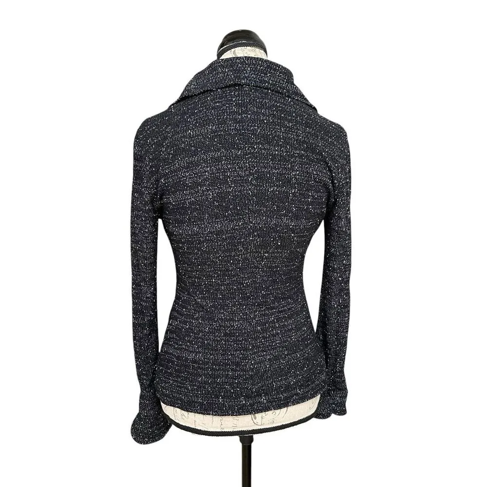 Charles Chang Lima Blazer Small Jacket Career Textured Business Casual Wear Work Black - Image 3