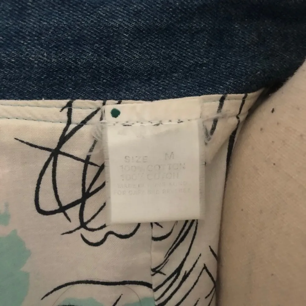 No The Jeans Revolt BY CLAUDE ATTIAS Oversize Patch Work Jeans Jacket Size M Yellow Size M - Image 10