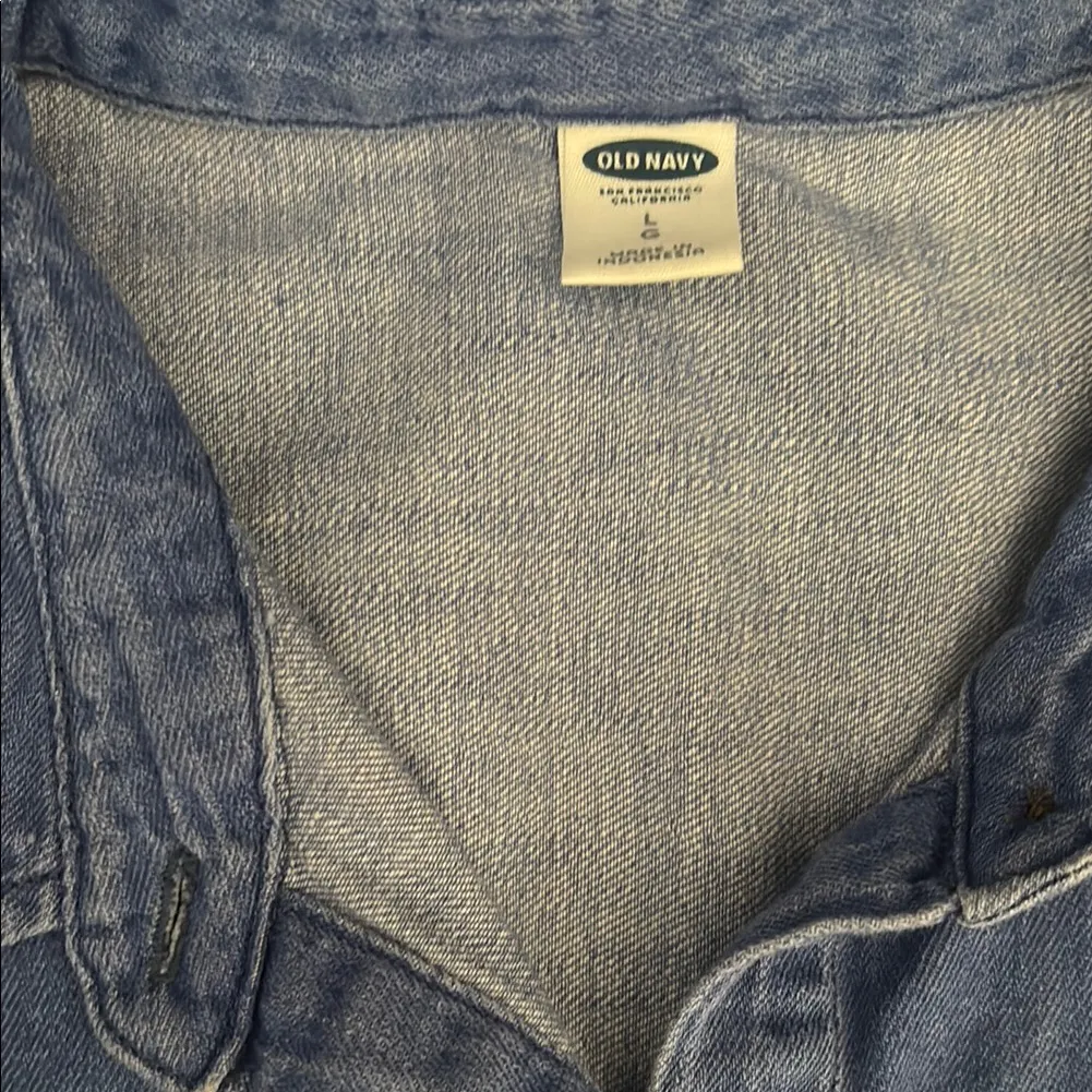 Old Navy Light Blue Denim Button-Up Dress - Image 2