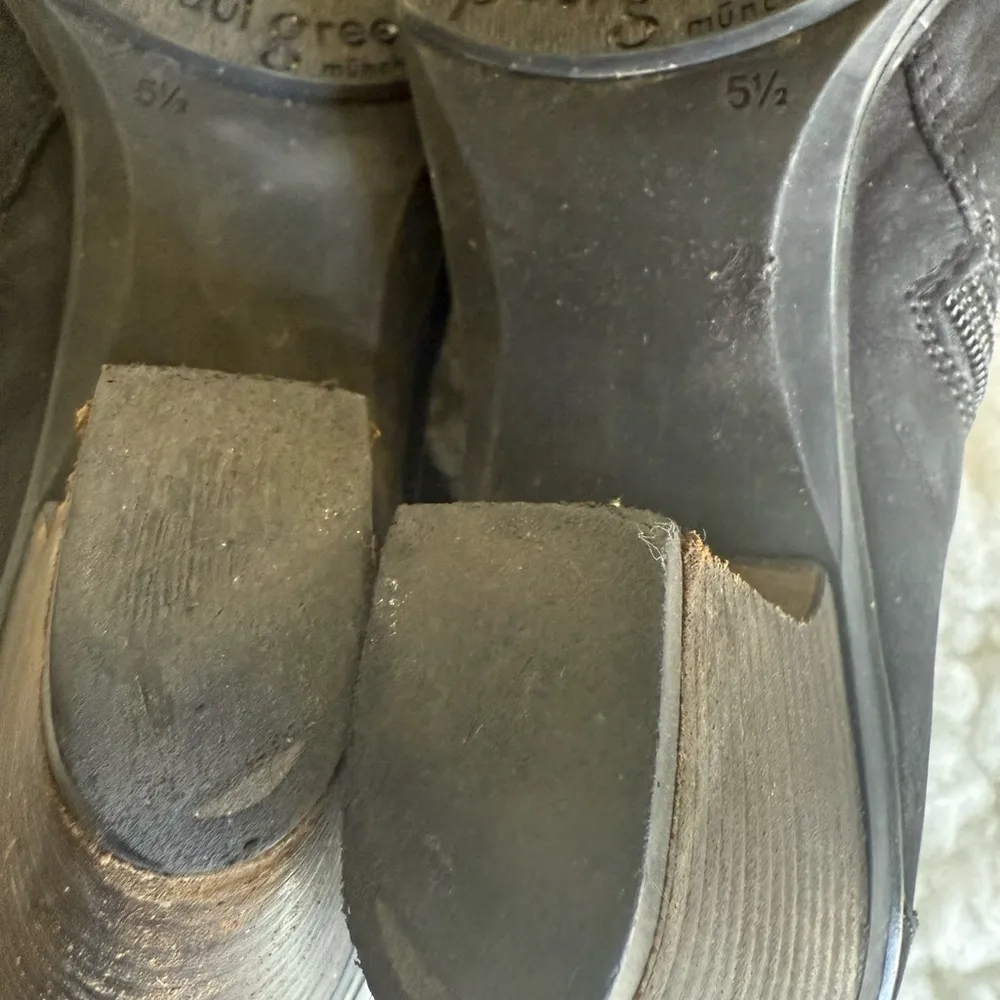 Paul Green Boots Woman’s Rider Ankle Bootie Black Leather Round Toe Cone Heels - Image 9