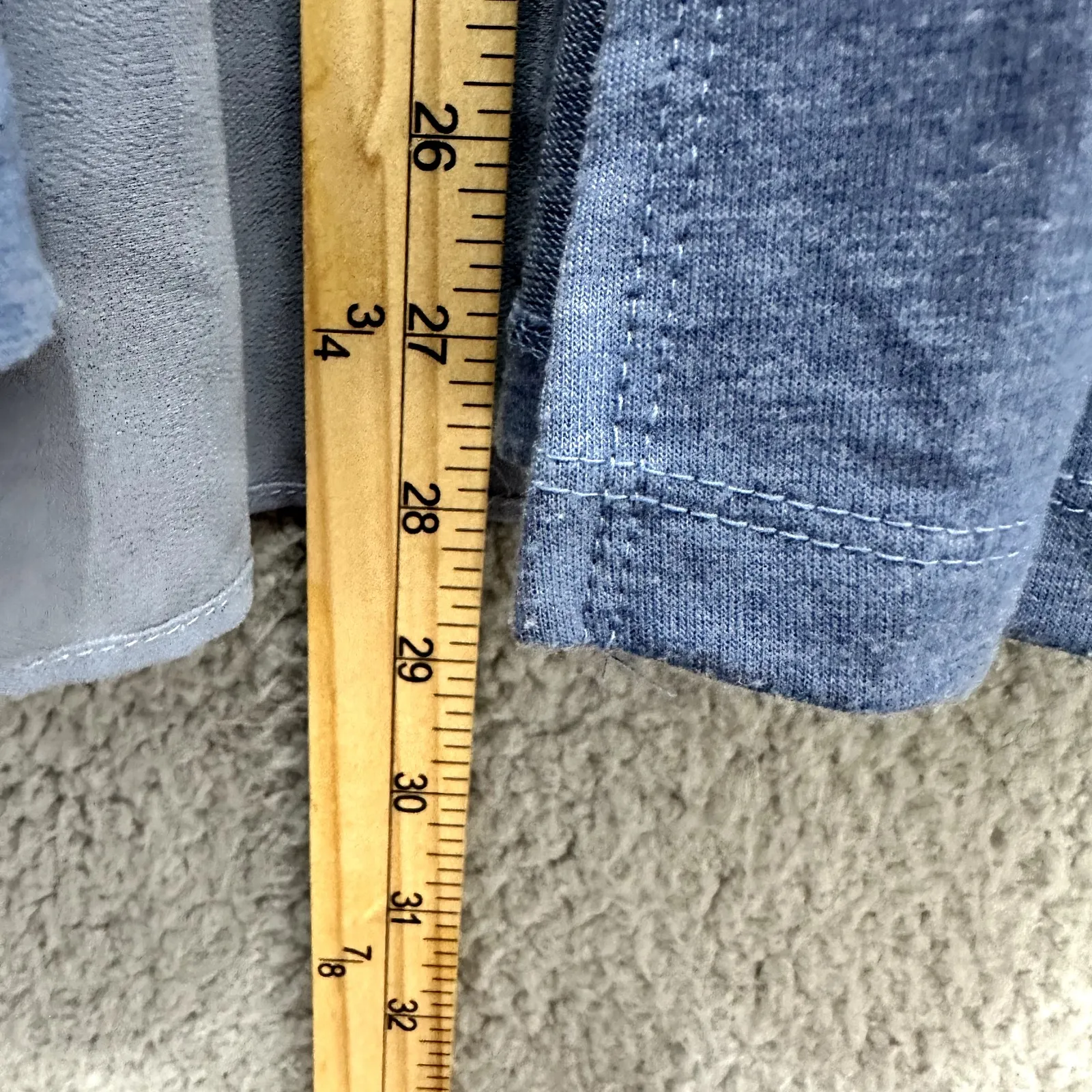 LOGO Lounge Cardigan Womens XS Blue Open Front Drape Pockets Boho Layered Cozy - Image 5