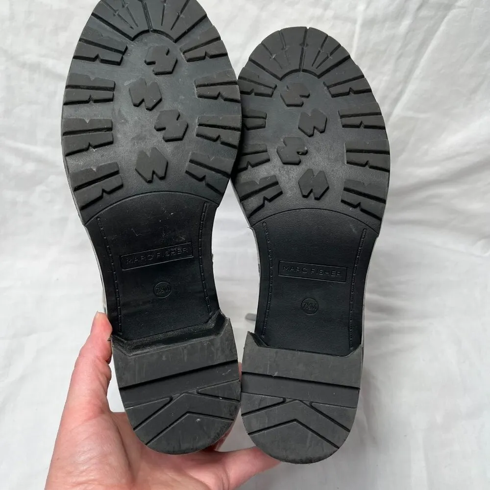 Marc Fisher Laboni Snake Print Lace-Up With Side Zip Combat Boots Womens 7.5 - Image 8