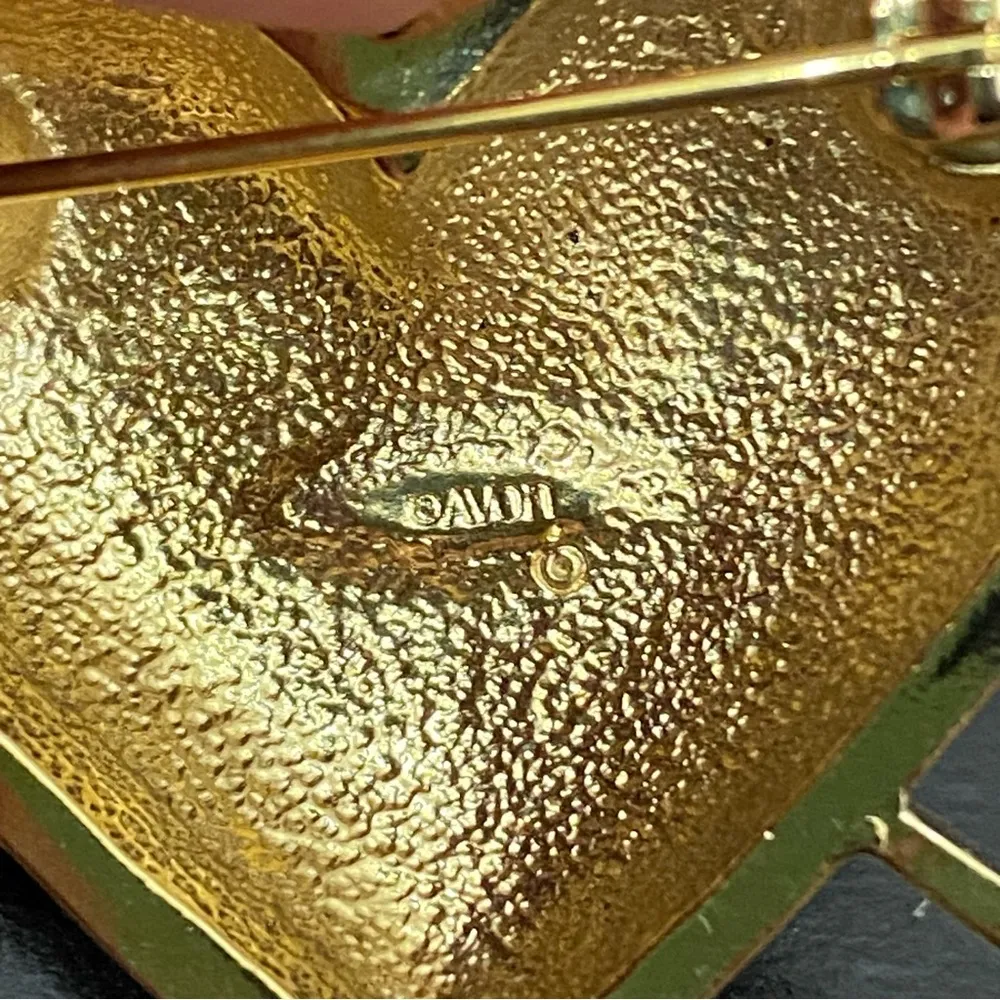 Vintage AVON Signed Ted Enamel Puffed Heart Gold - Image 13