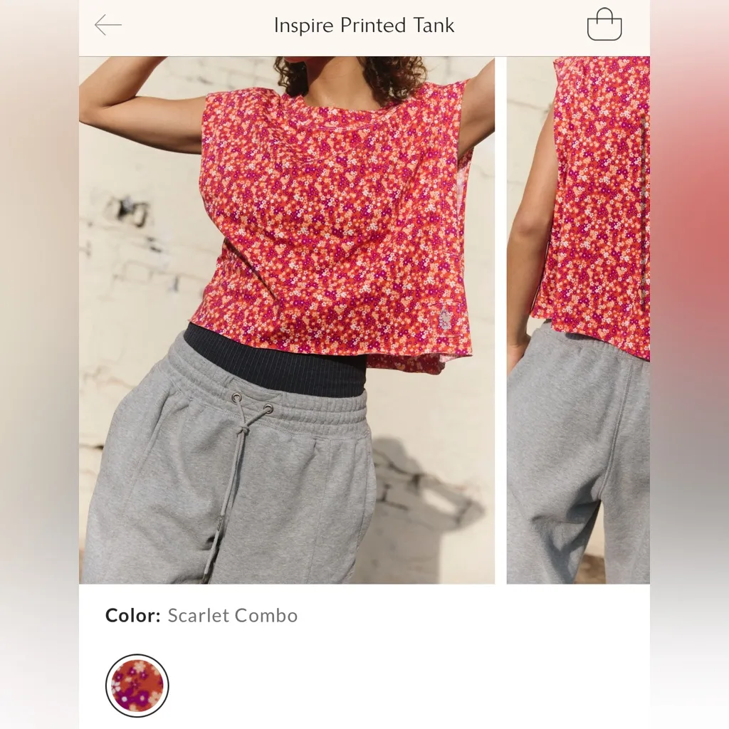 NWOT Free People FP Movement Inspire Printed Tank - Scarlet Combo - XS - Image 7