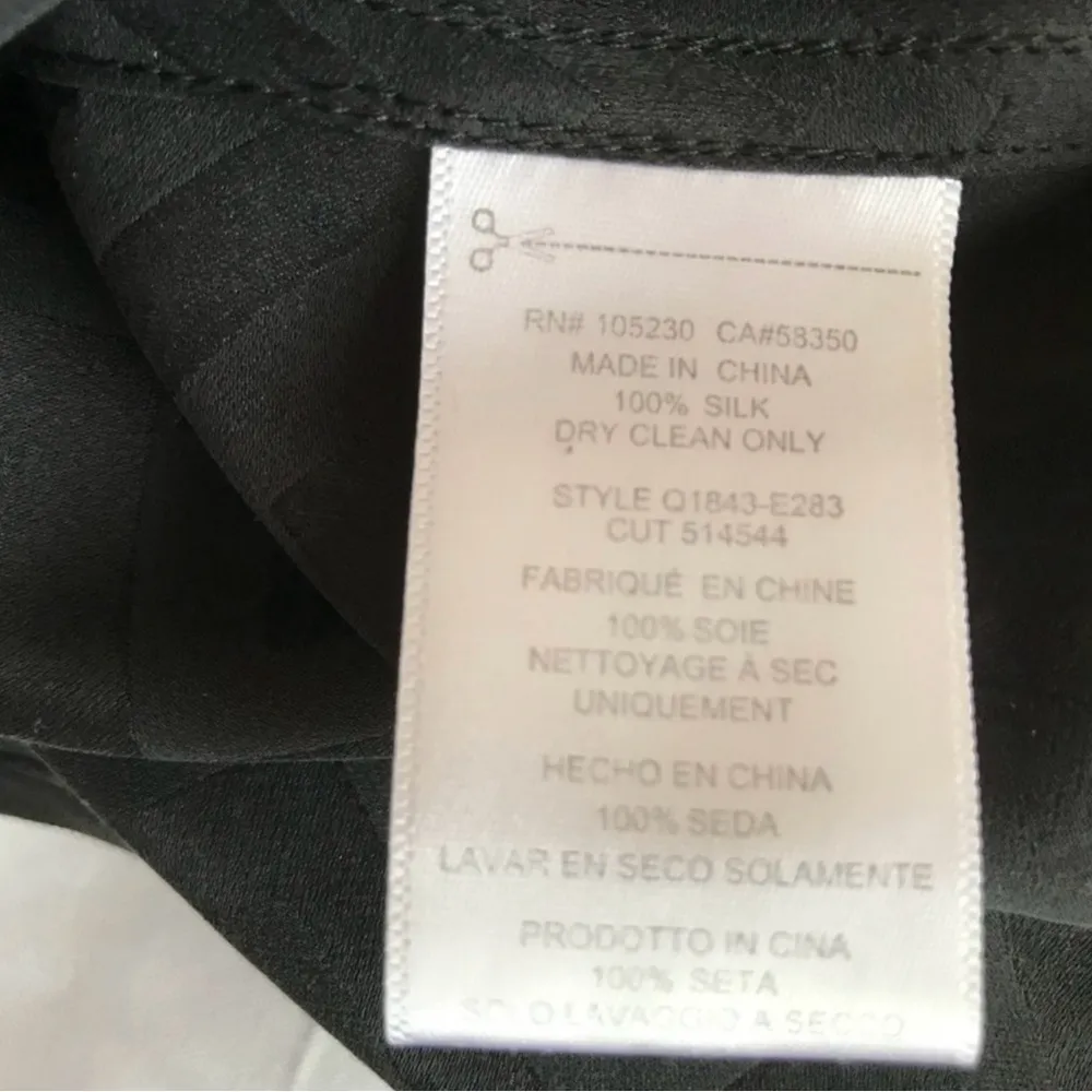 Equipment Femme Tegan Dress S P 100% Silk Black Chevron Sleeveless Button Front - Image 7