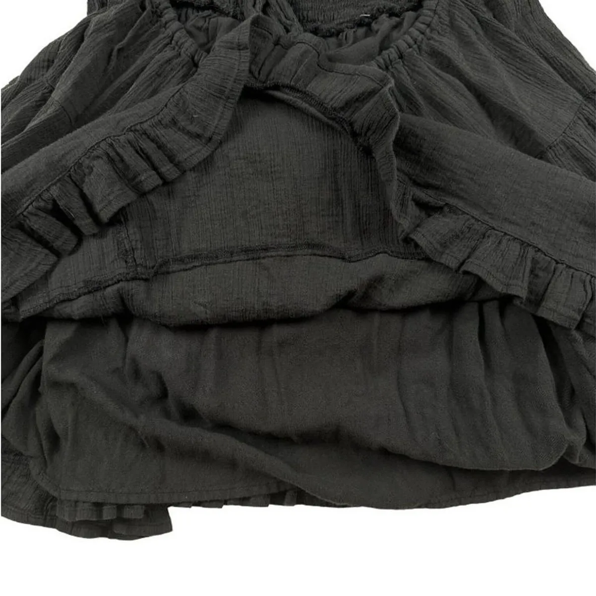 Free People- Perfect Day Cotton Mini Dress in Black - Image 3