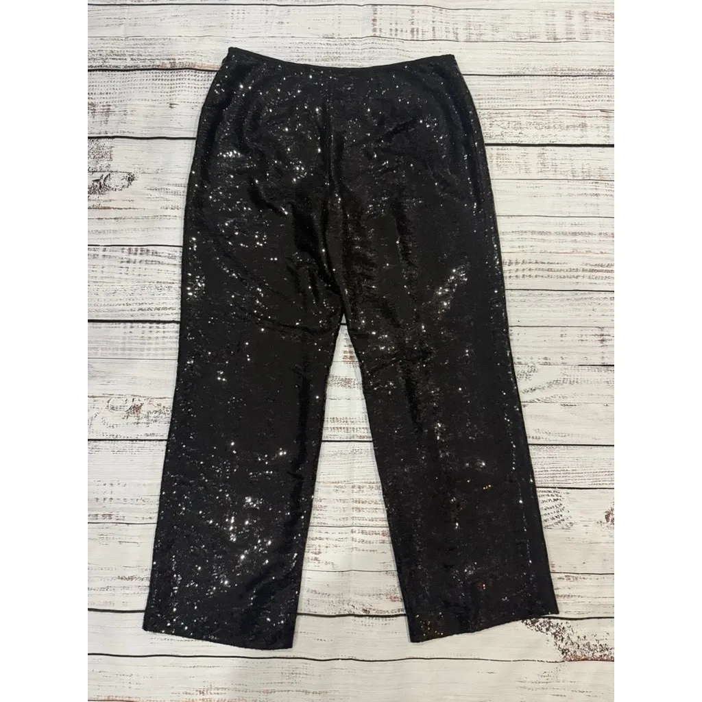 NWT Chico's Women's Black Sequin Wide-Leg Pants Size 3 (XL/16) Party Cocktail - Image 5