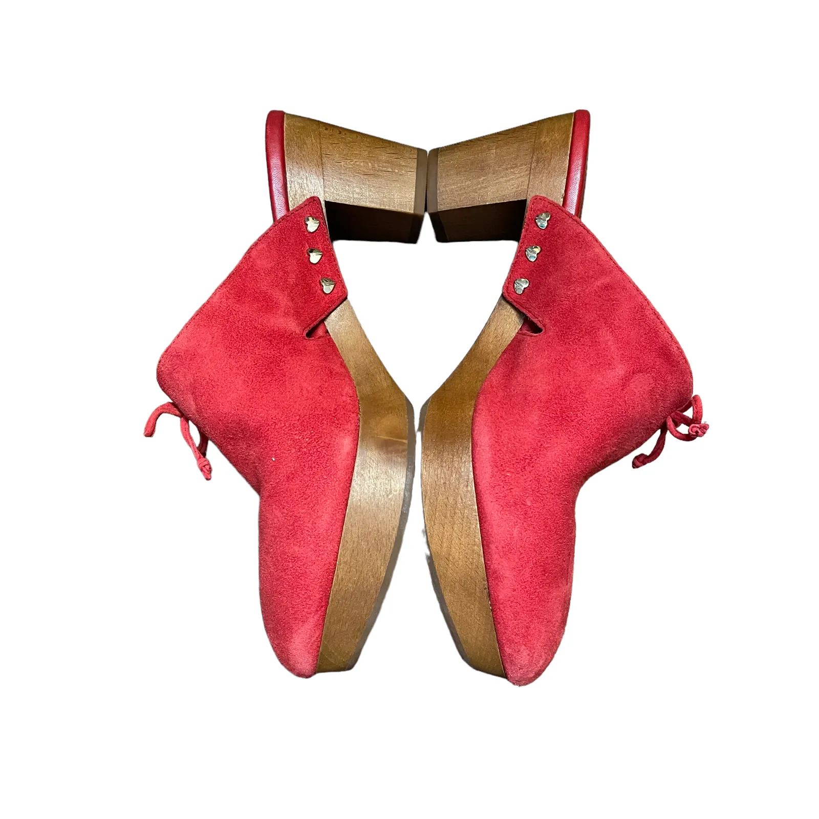 Kate Spade NY Amsterdam‎ Womens Mules Clogs Size 8.5 B Red Suede Womens Slip On - Image 4