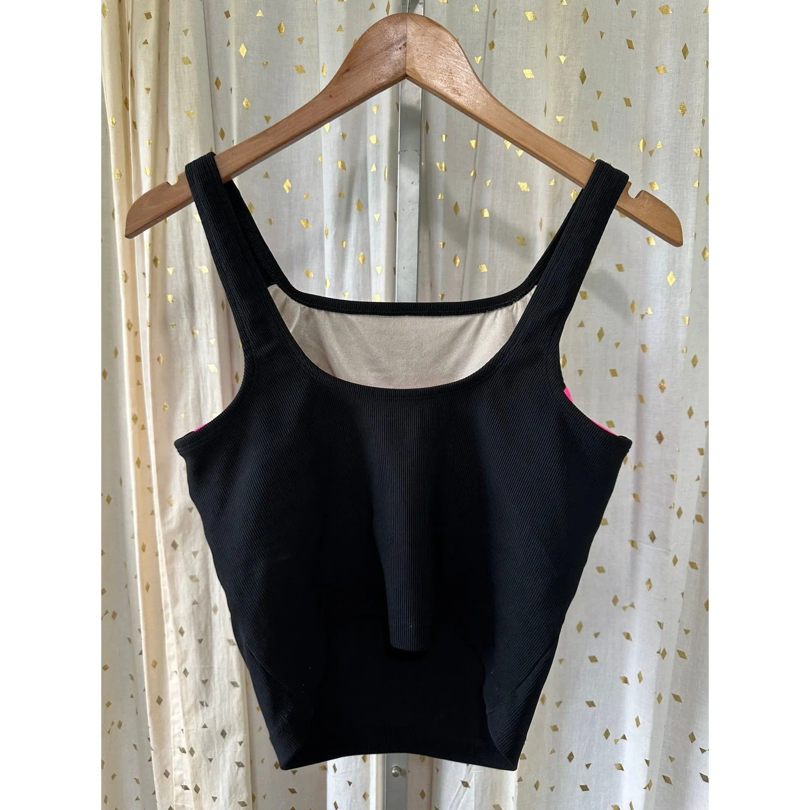 Longitude Women's Square Neckline Built In Bra Stripe Swimsuit Tankini Top 8 - Image 2