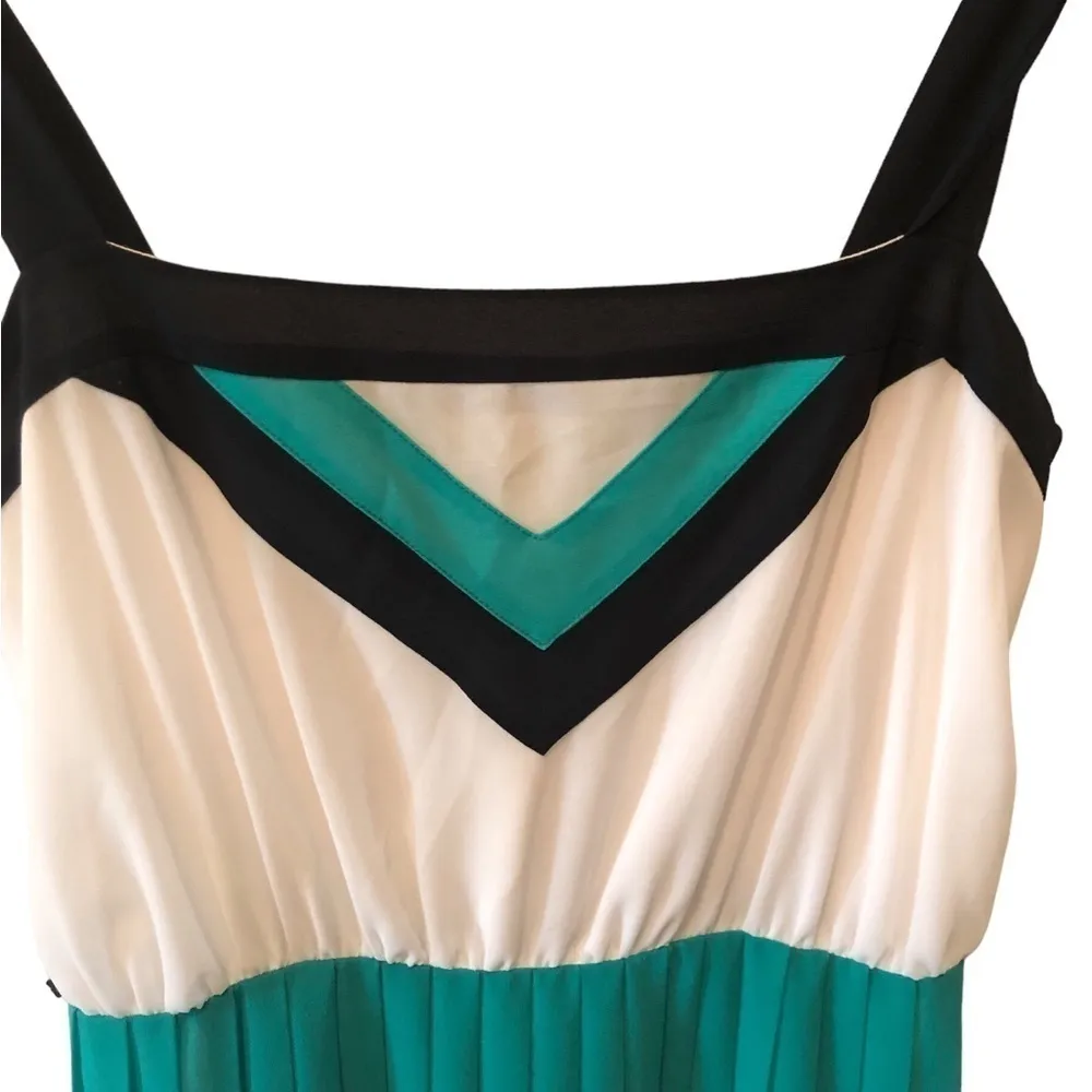 Banana Republic Milly Collection Blue  Colorblock Maxi Dress 6 Cruise Vacation - Image 4