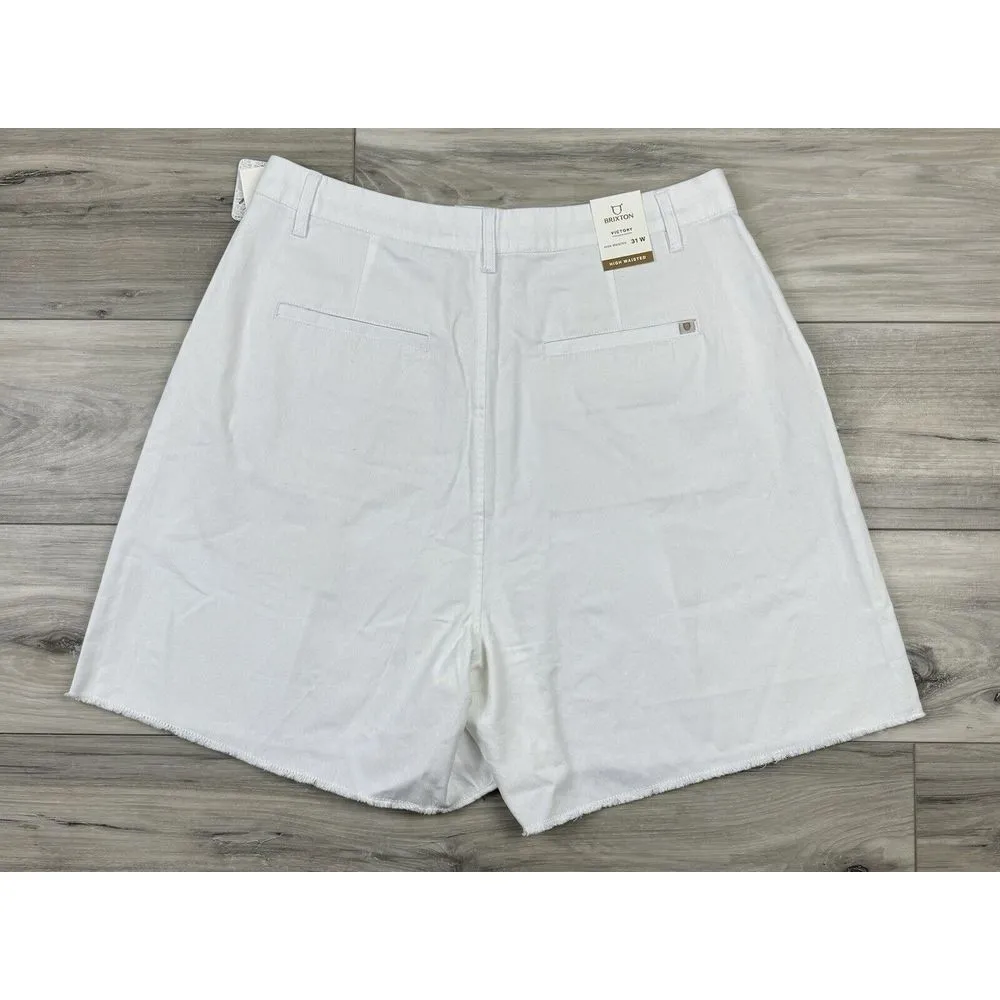 Brixton Womens Victory Trouser Shorts White‎ Pleated Size 31 New Free People White - Image 6