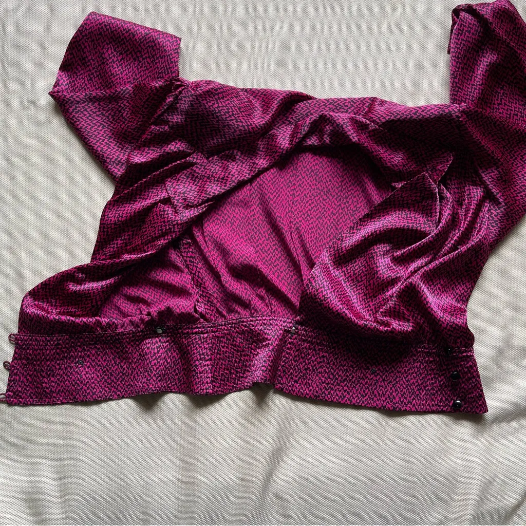 VTG 80s Liz Claiborne Blouse with Shoulder Pads Size 8 Retro Dopamine Dressing - Image 7