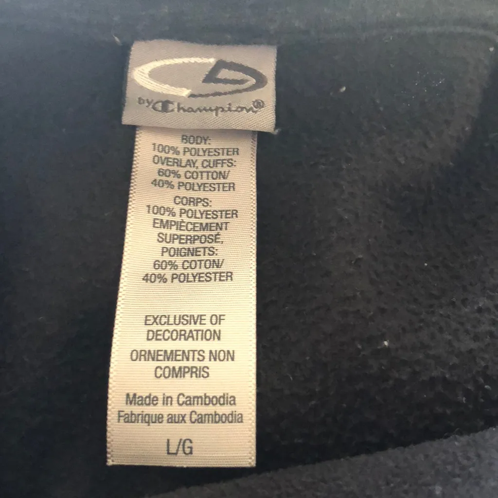 Champion fleece black sweatshirt‎ gray ruffle - Image 4