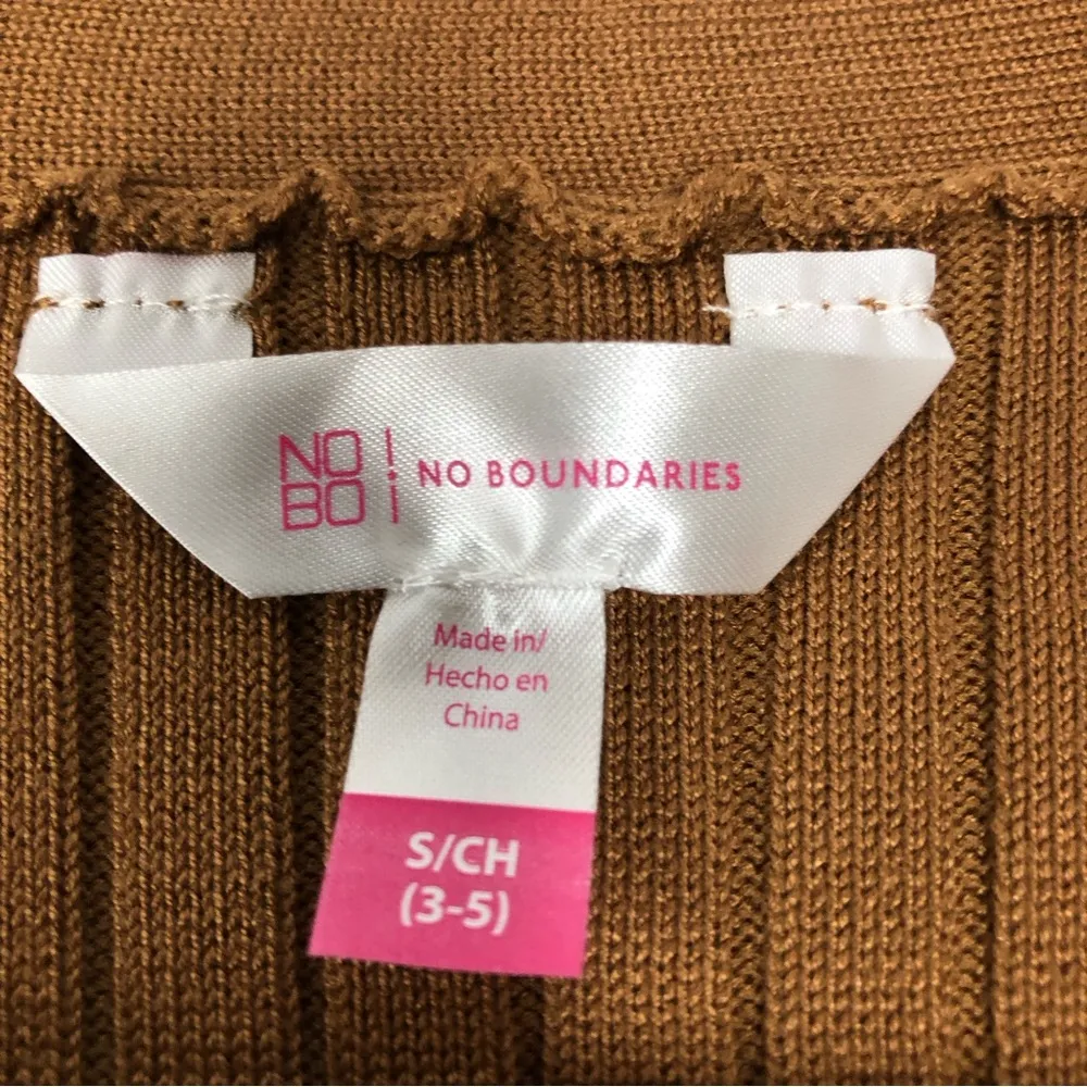 No boundaries junior size s 3-5 brown ribbed crop top - Image 3