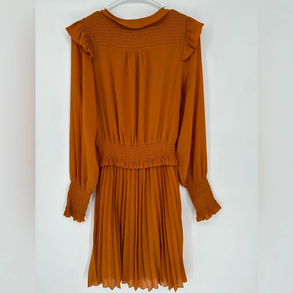 Scotch And Soda Smocked Mini Dress Color Cinnamon Spice Size‎ Small - NEW - Image 5