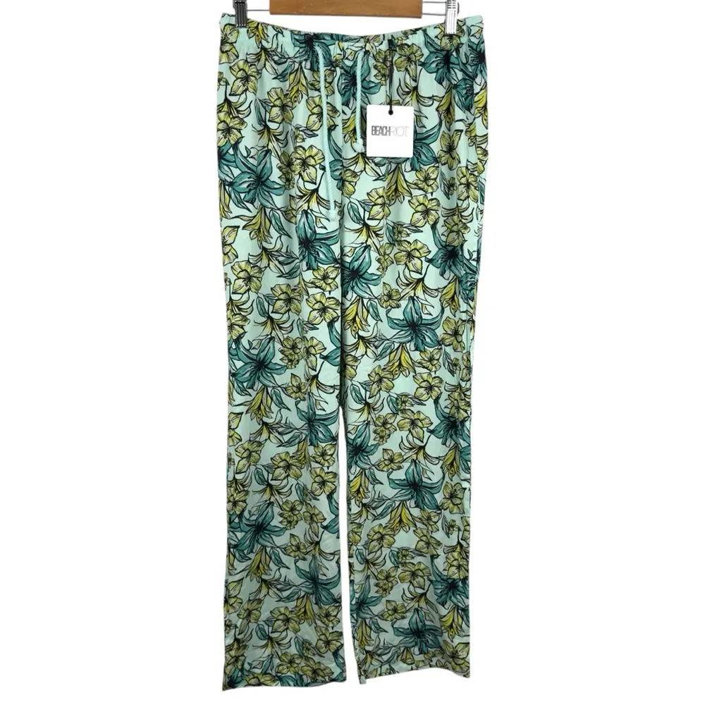 BEACH RIOT Size L Blue Lagoon pull on lounge Wide Leg Pants Swim Beach Revolve - Image 2