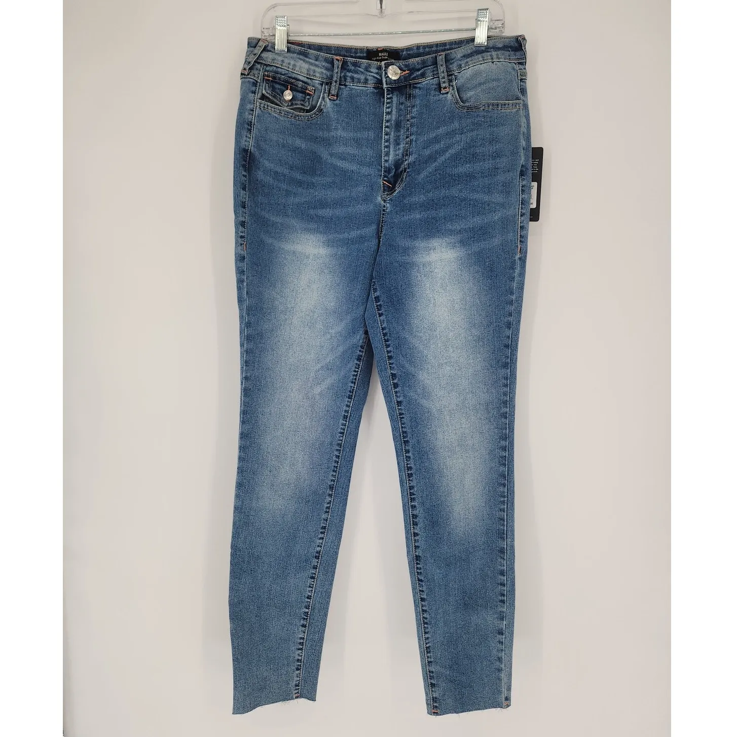 True Religion Halle Flap Skinny Raw Jeans - Medium Cloudless Wash Size 31 - Image 3