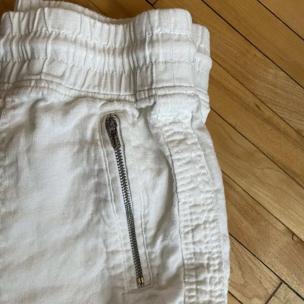 Athleta linen beige joggers tracksuit pants drawstring waistband women's size 2 - Image 2