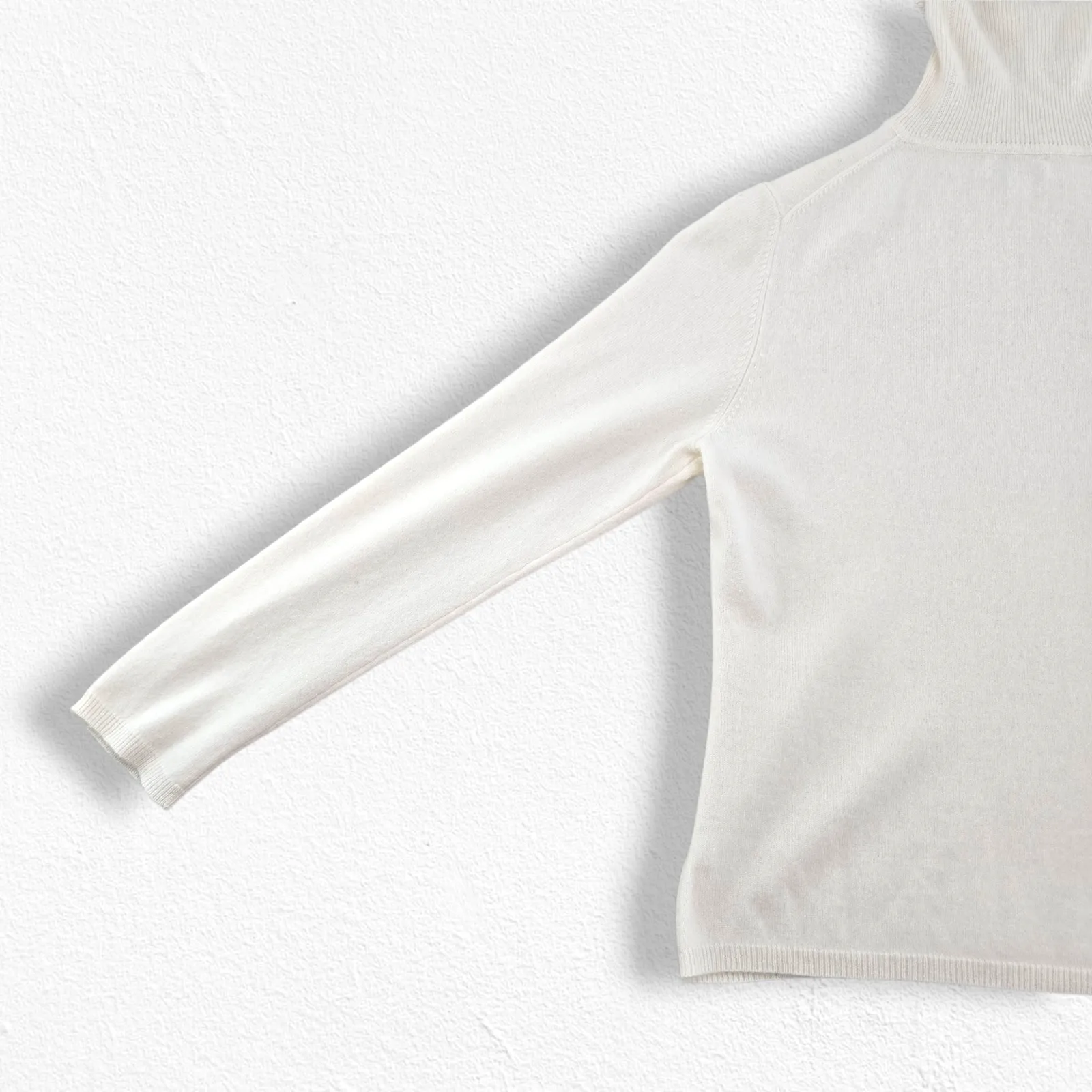 Y2K Charter Club Ivory White 100% Cashmere Turtleneck Knit Sweater Size Large - Image 7
