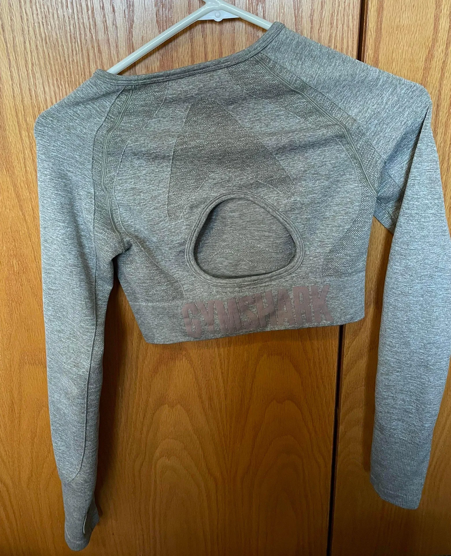 Gymshark Grey  Cropped Longsleeve - Image 4