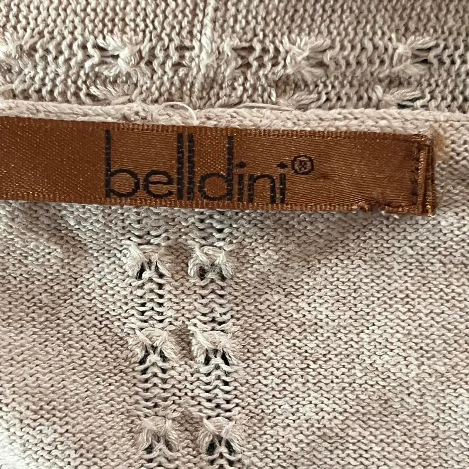 Vintage Y2K Bellini cream open front cardigan with tie waist Size Medium Tan - Image 7