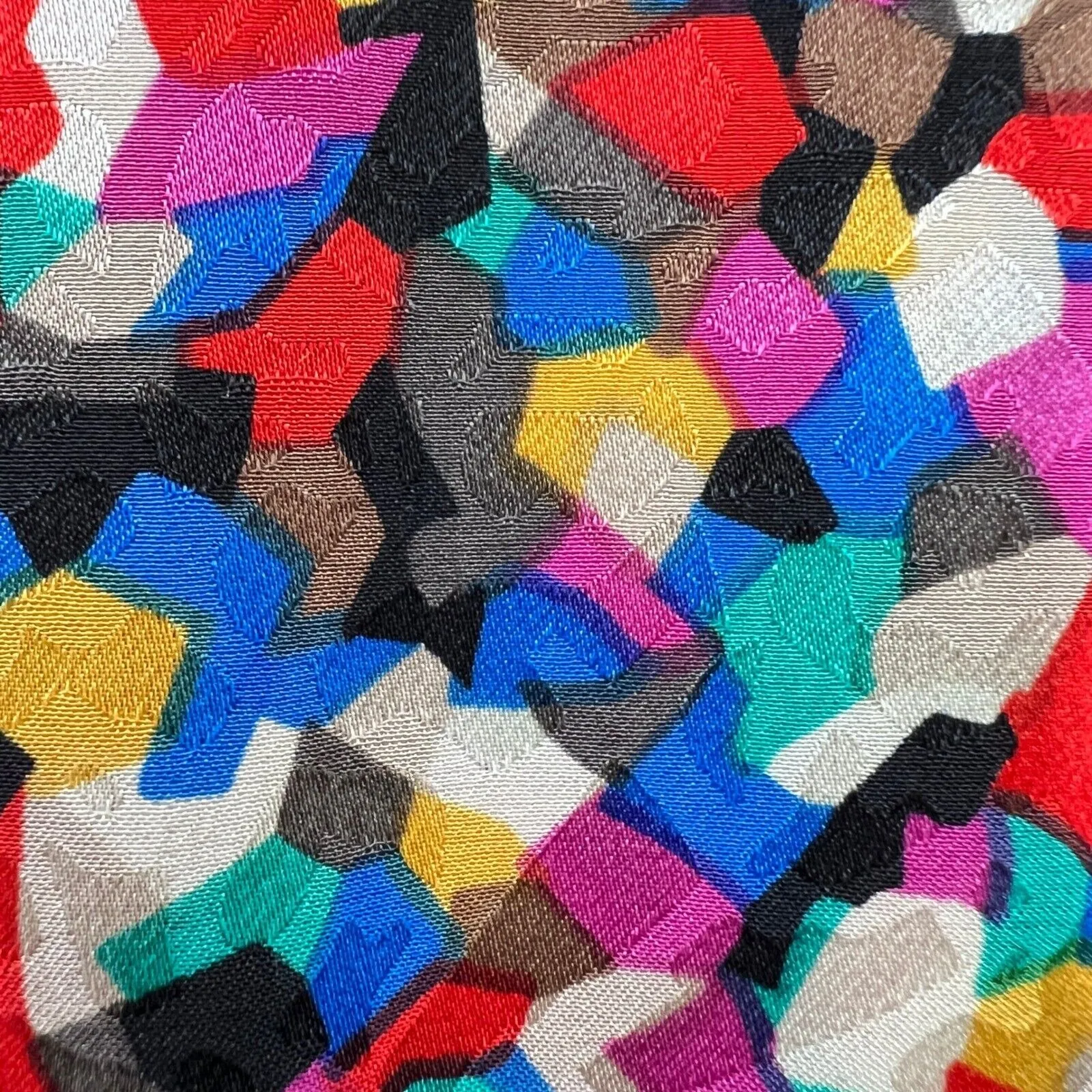 Vtg. Adrianna Papell 100%‎ Silk Midi Dress 14 Colorful Print Puff Sleeve Belted - Image 13