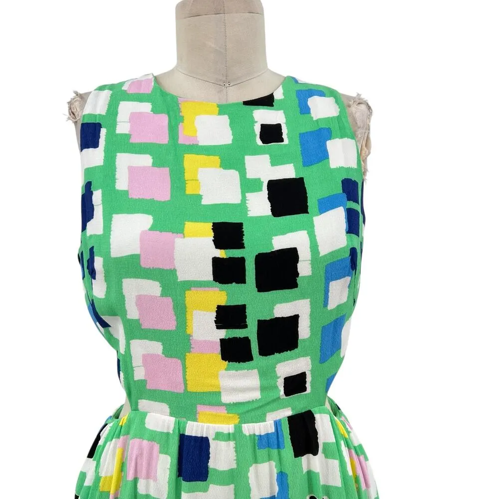 Anthropologie Corey Lynn Calter Midi Dress Abstract Cut Out Green Size‎ Small - Image 4
