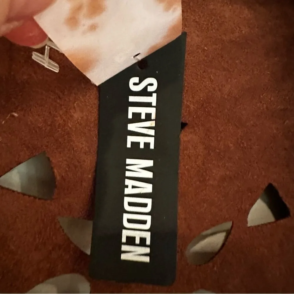 Steve Madden Poncho Faux Leather Wrap Womens OSFA Brown Boho Hippie Festival NWT - Image 3