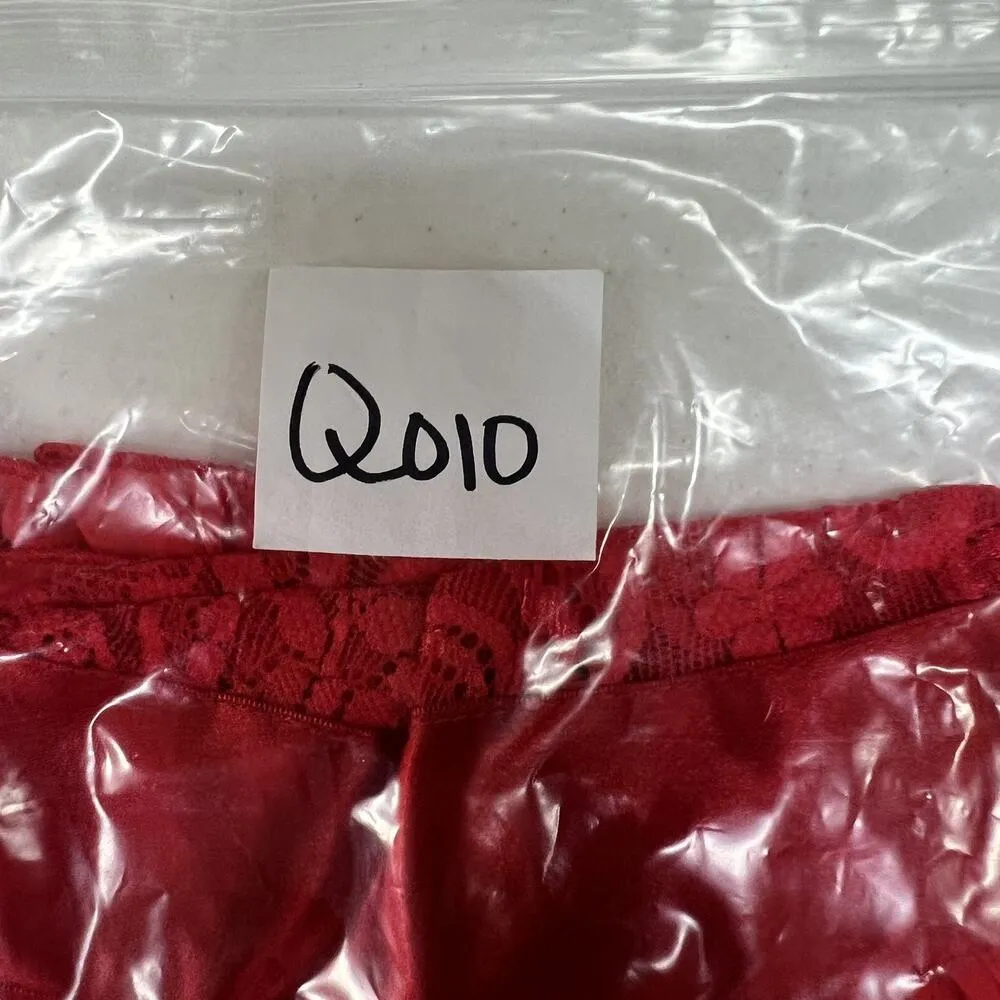 Victoria's Secret Babydoll L Large Cami Top Lace Pleated Lingerie Satin Bow Red - Image 14