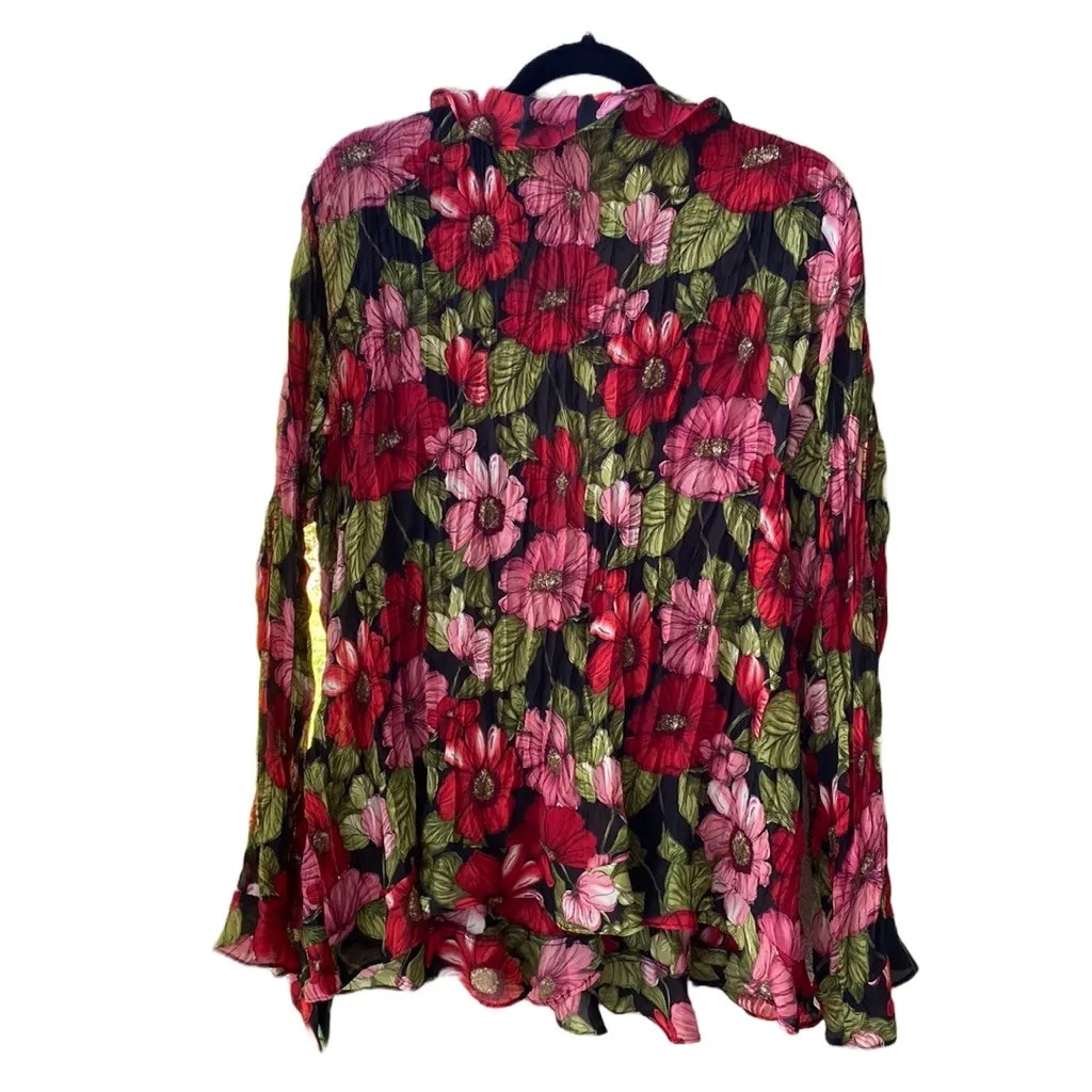 ♥️Sunny Leigh Macy’s Lightweight Crinkly Ruffled Floral Tie/Wrap Boho Romantic - Image 9