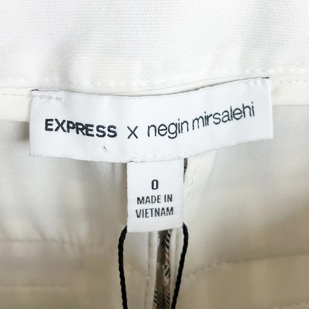 NEW Express x Negin Mirsalehi Mixed Plaid Print High Waisted Trouser Pant Size 0 - Image 6