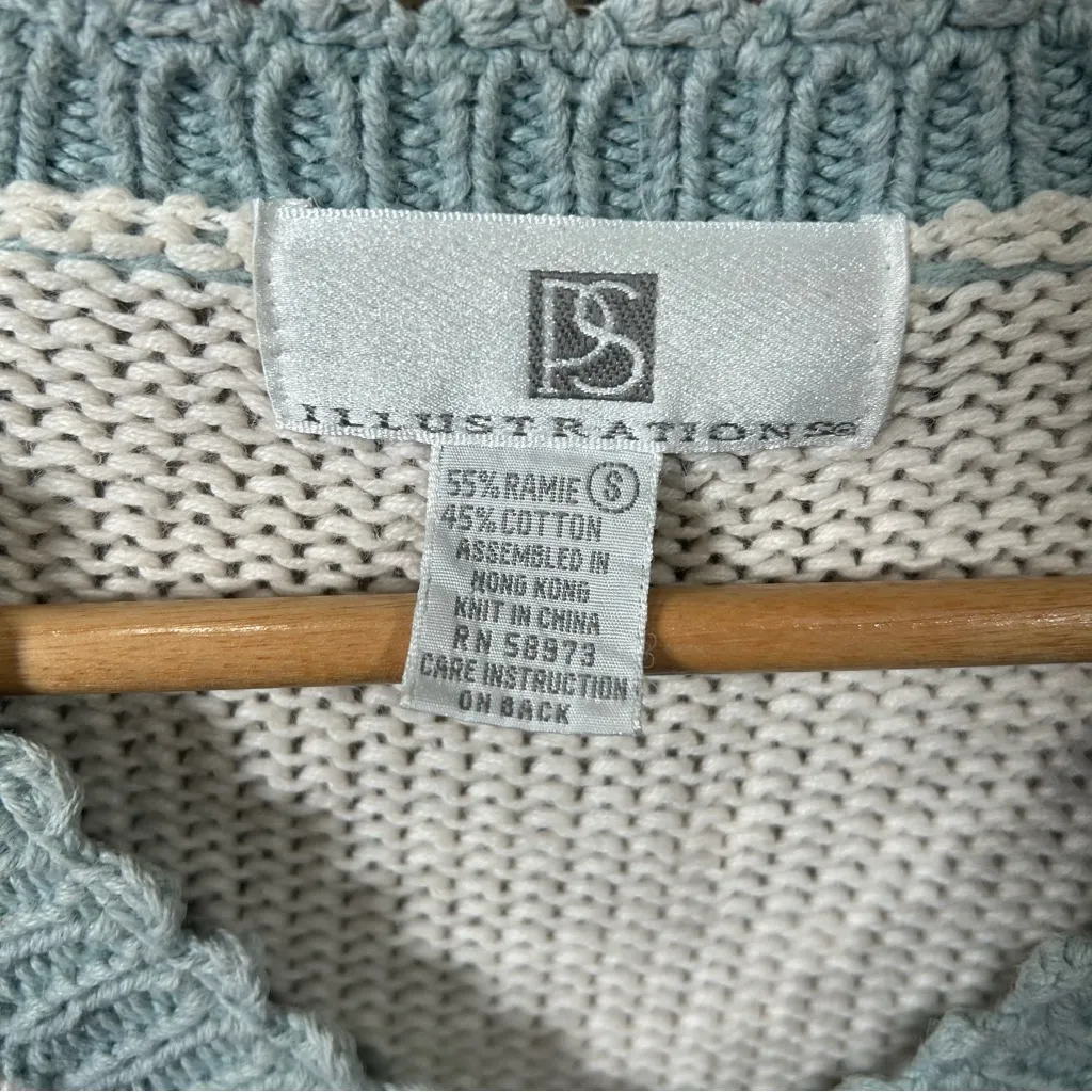 Vintage 90s Ramie Floral Sweater Pastel Cottagecore Coquette Small Girly Grandma Pink - Image 4