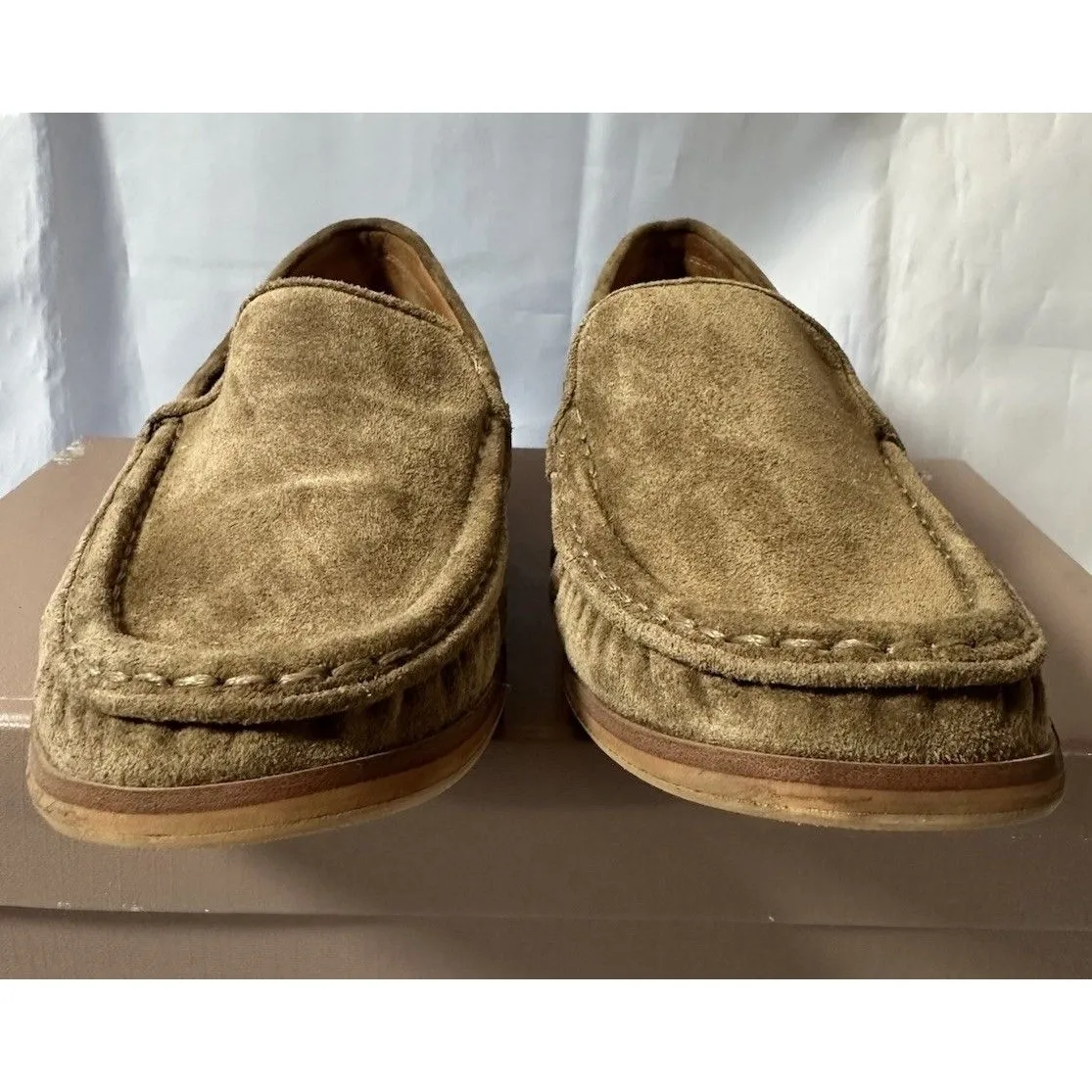 SARTO Franco Sarto Women's A. Gina Moc Toe Classic Loafer Tan Suede Sz 6M - Image 6