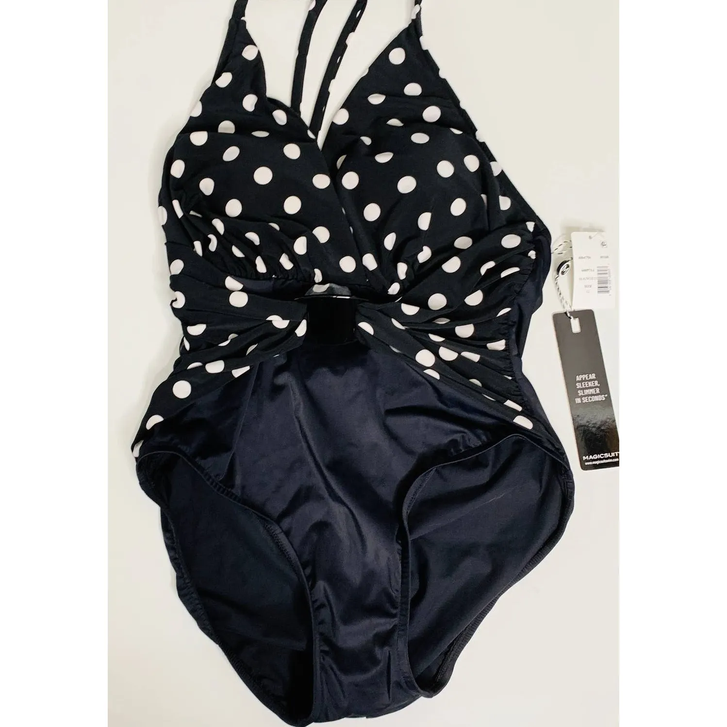 MagicSuit Small Bang Angelina Wire Free One Piece Swimsuit 6009714 Size 12 New Black - Image 4