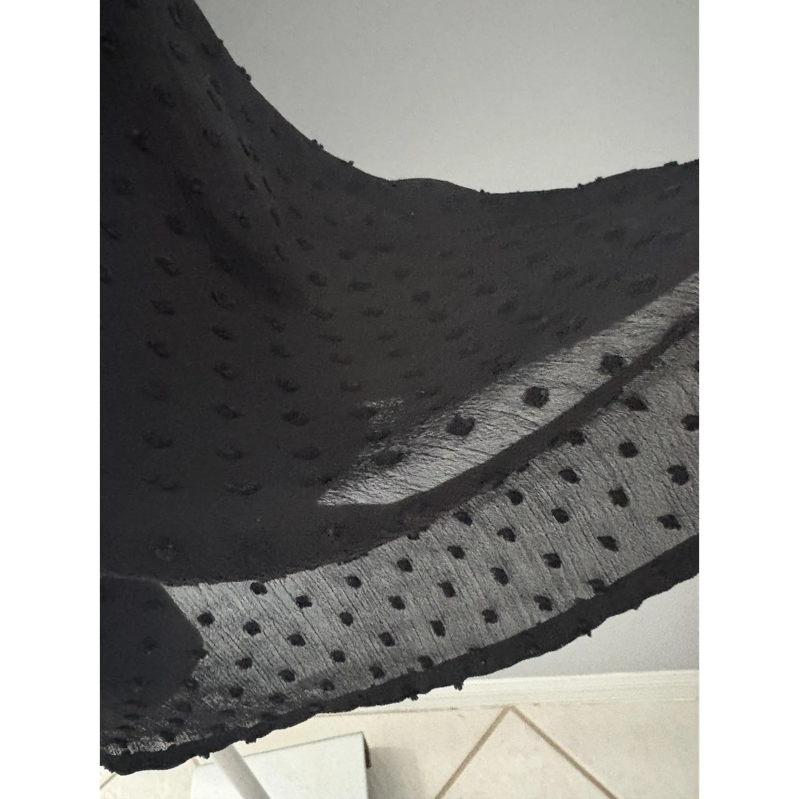 Tantrums Blouse Size Large Sleeveless Embroidered Floral Swiss Dot Boho Festival Black - Image 3