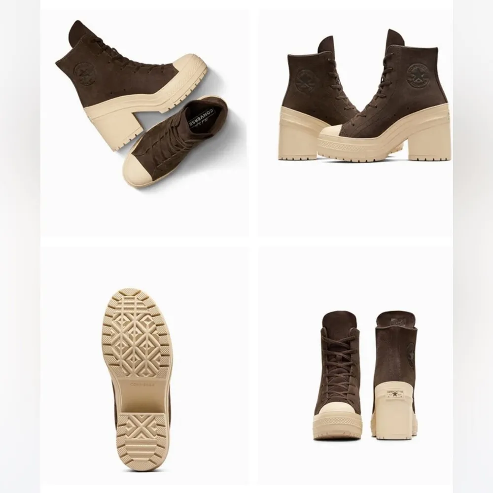 NEW Women's CONVERSE Chuck 70 De Luxe platform Heel Coffee Break 7 - Image 3