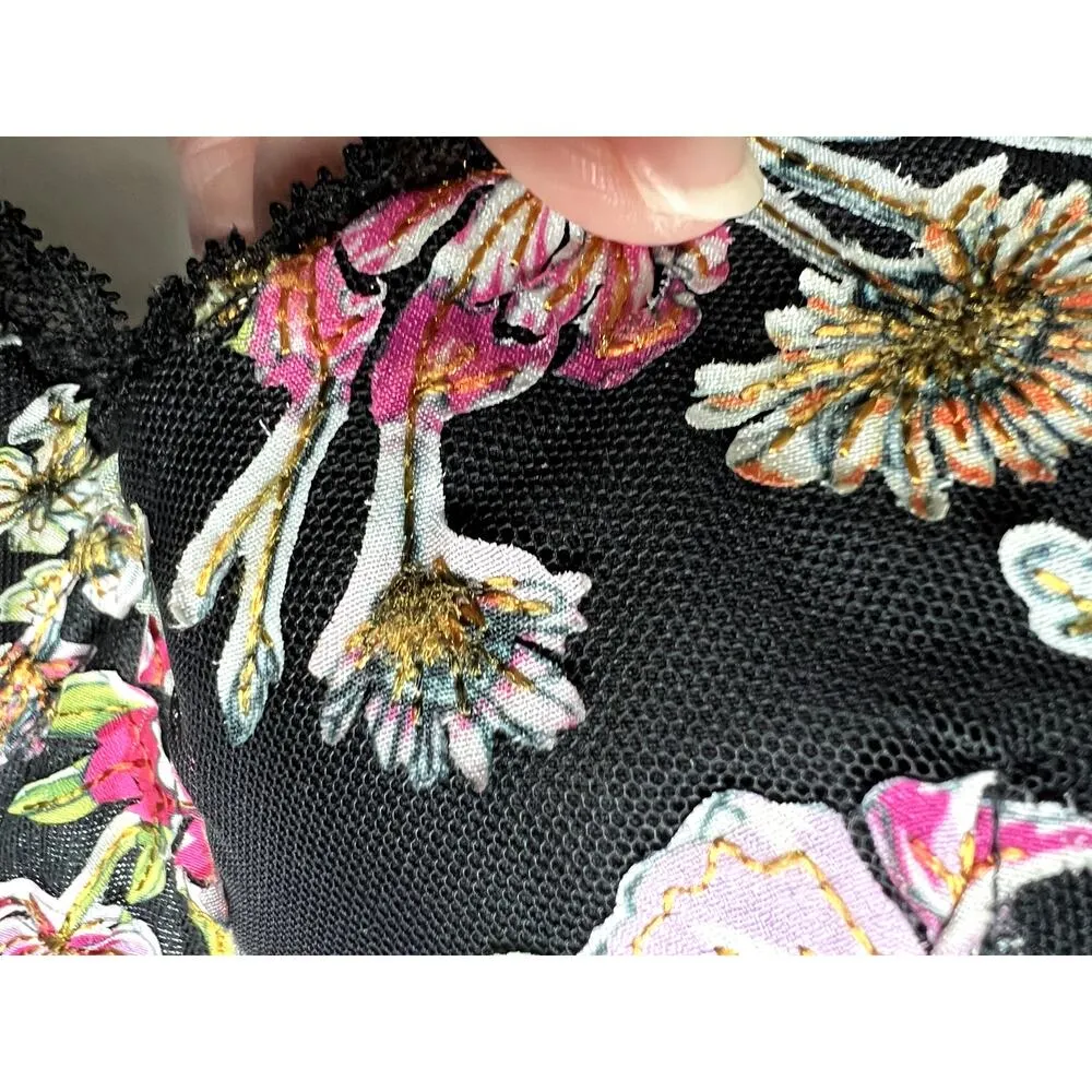 Victorias Secret bra size 34DDD black floral applique' underwire lined sexy - Image 9