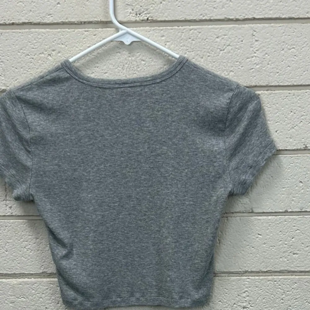 Aritzia Sunday Best Gray Ribbed Tee size S - Image 5