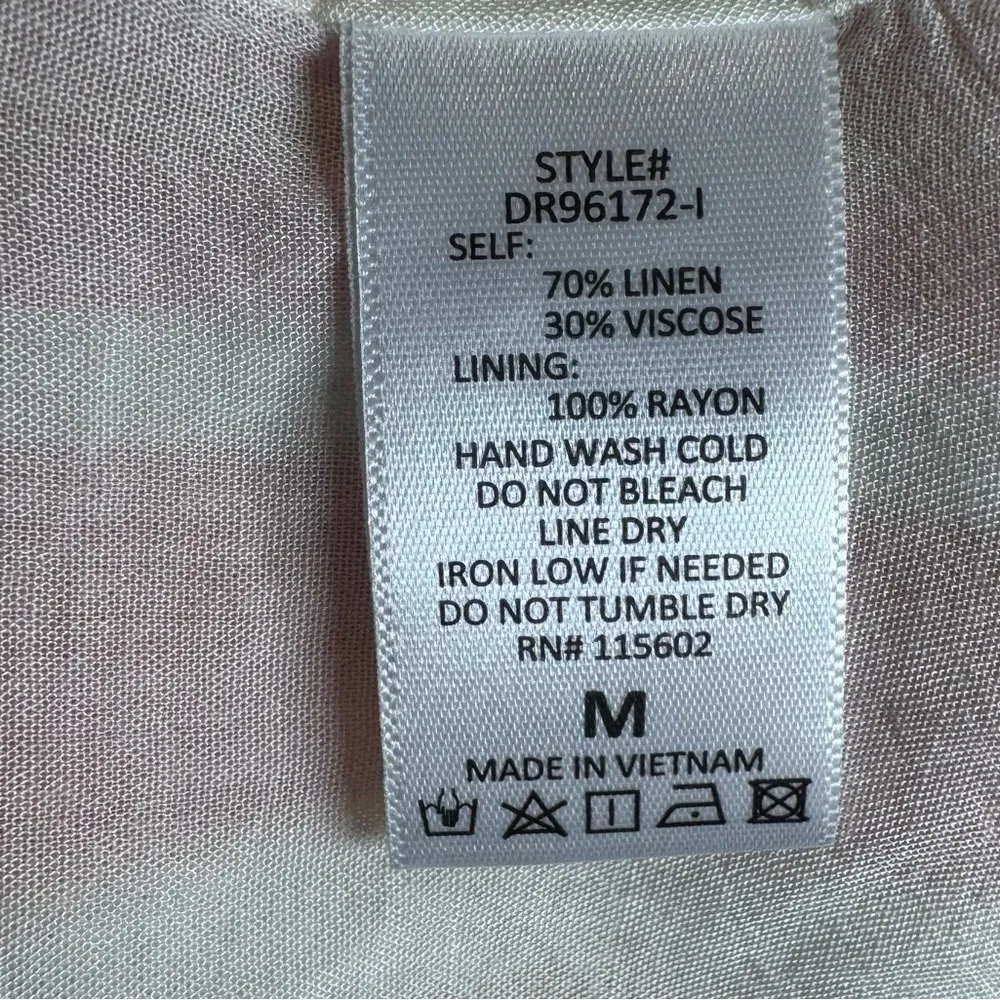 Tobi pink blush striped linen mini babydoll dress size medium - Image 6