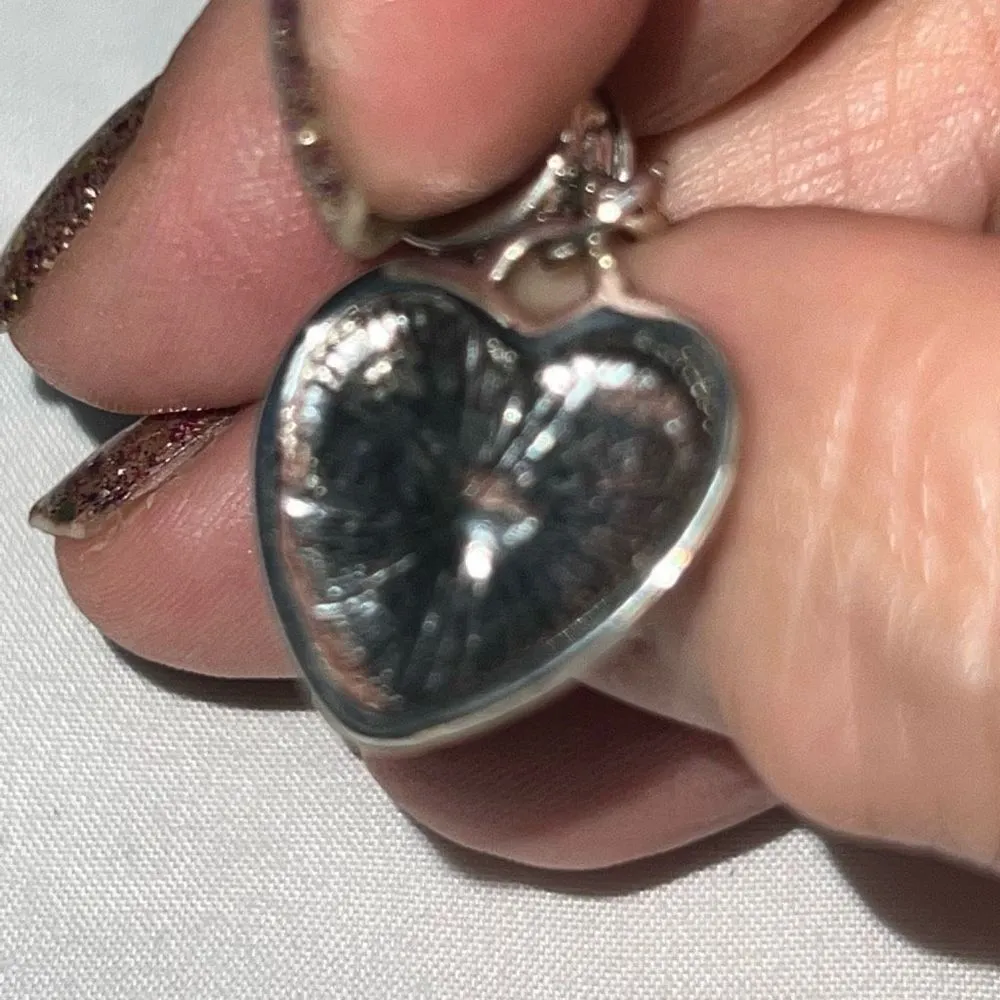 Silver Tone Heart Charm With Aurora Borealis Crystal‎ - Image 8