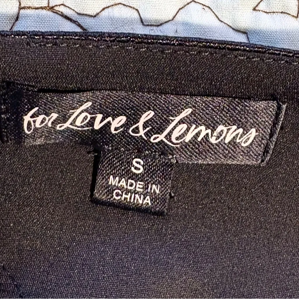 For Love & Lemons Prince Lace-Up Satin Mini Dress Black Puff Sleeve~Small 🧡 - Image 9