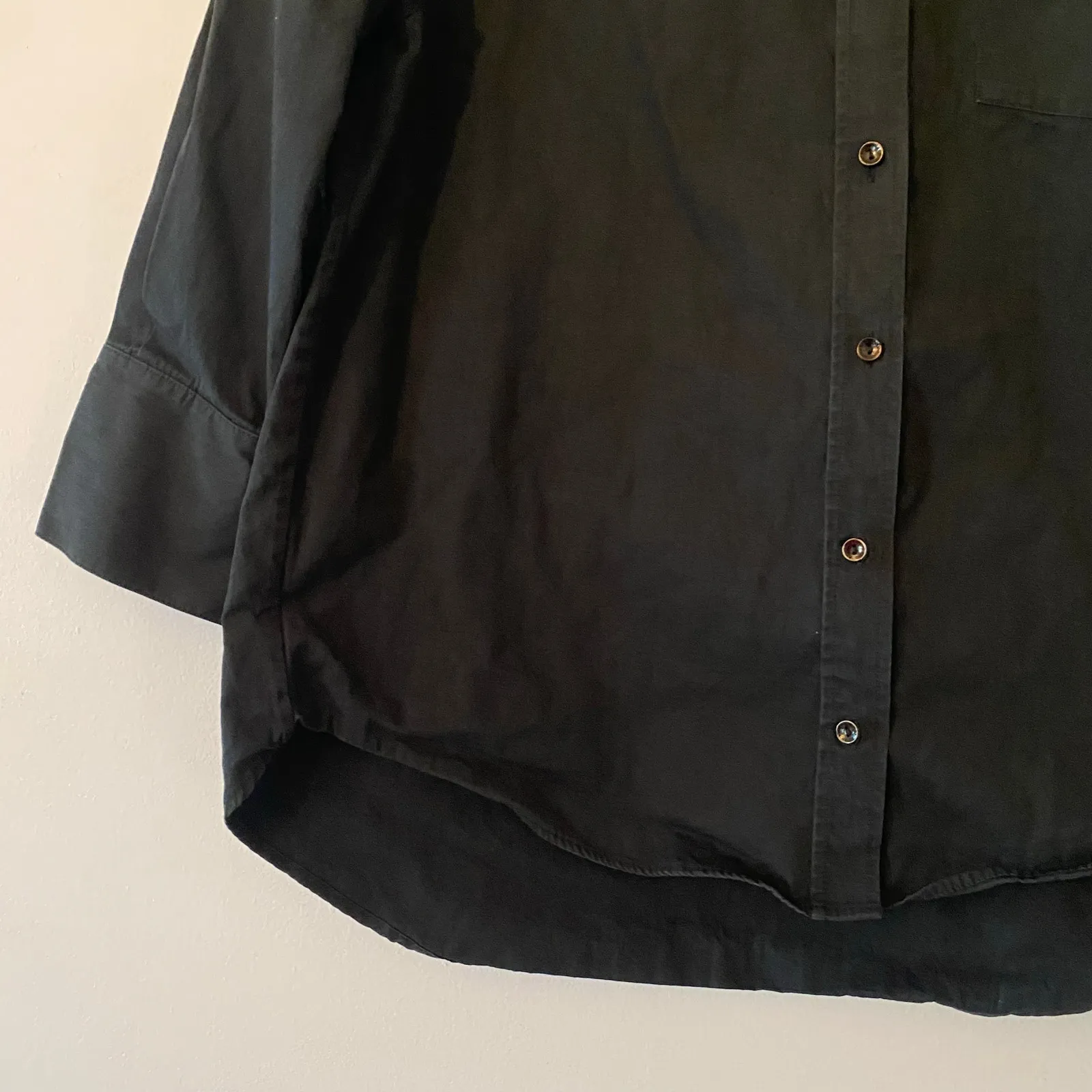 Anine Bing Mika Shirt Black 100% Cotton Button Down Minimalist Women size Medium - Image 5