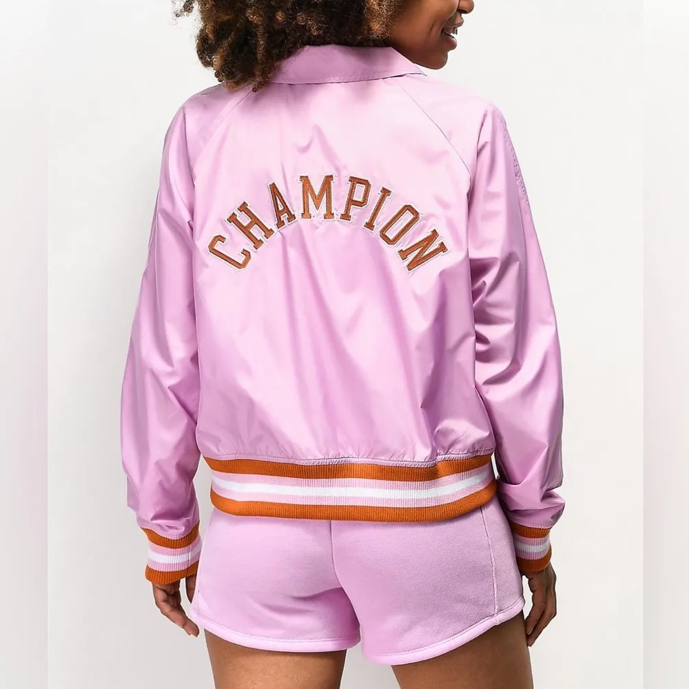 Champion Jacket Women’s| Crop Coaches Jacket Barbie Pink and Orange Size… - Image 8