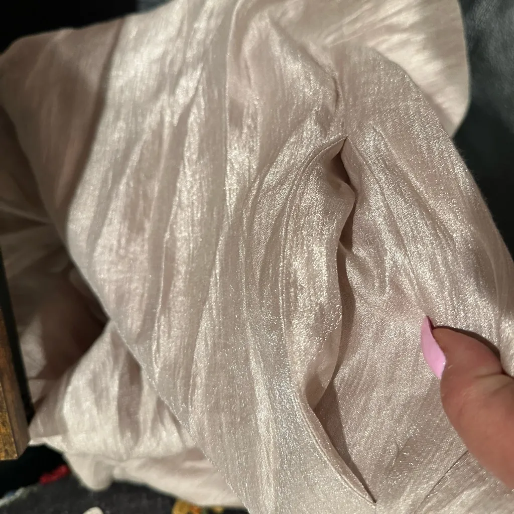 Alexia Admor Jewelled Neck Hammered Satin Trapeze Sleeveless Mini Dress Cream S - Image 8