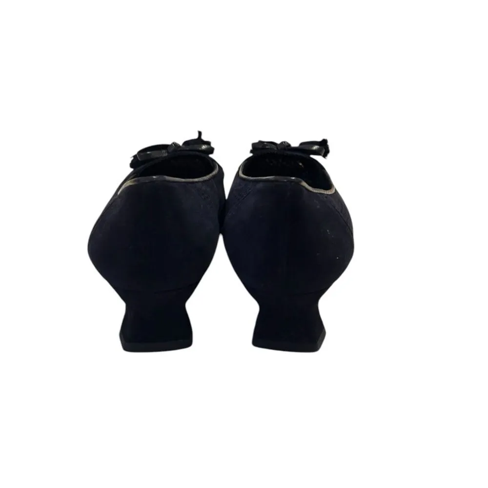 Stuart Weitzman Black Suede Kitten Hill Pumps Size 8 Nwot - Image 7