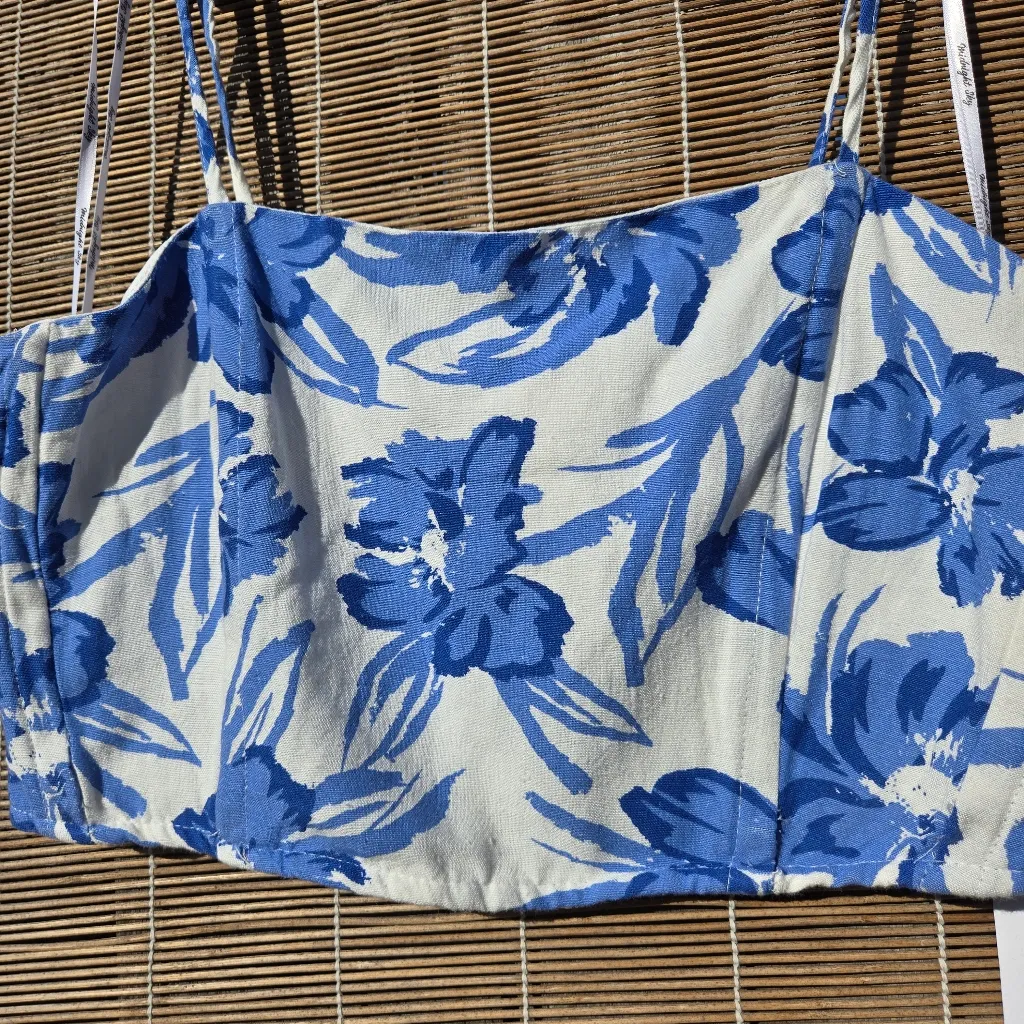 Floral Print Crop Top M - Image 2