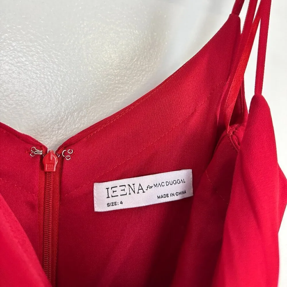 MAC DUGGAL Tiered Ruffle Empire Waist Chiffon Gown in Red Size US 4 - Image 6