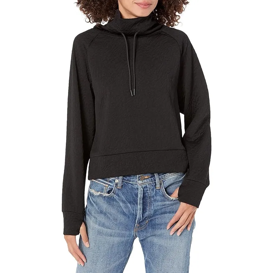 Juicy Couture Sport Black Quilted Crop Funnel Neck Pullover Sweatshirt - Image 15
