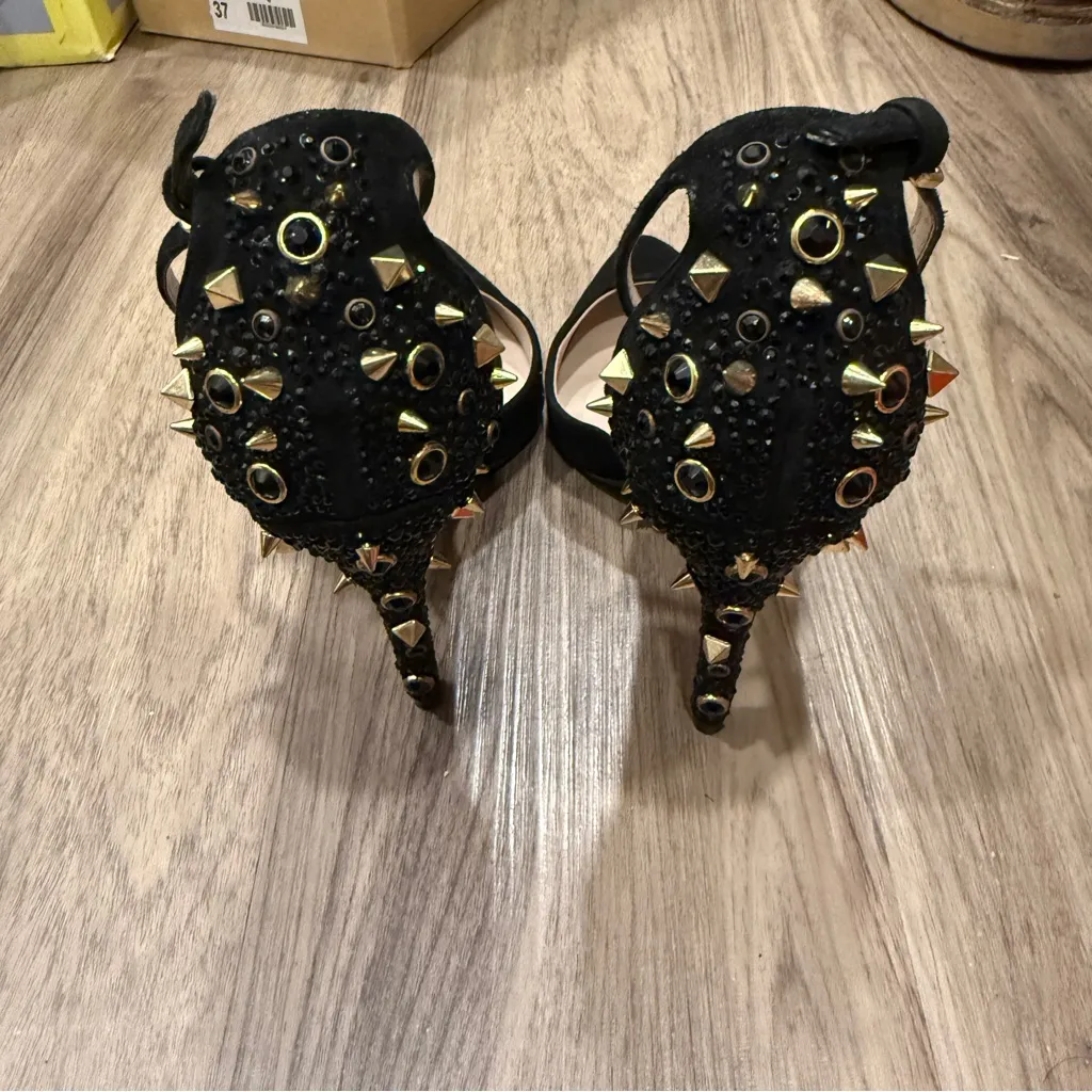 Zara Black Studded Women's Shoes Size 6.5 - Image 4