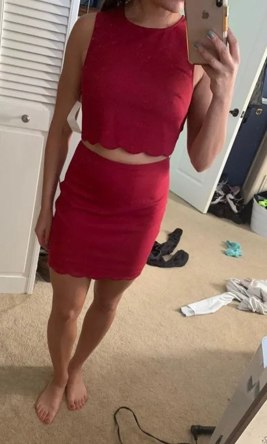 Tobi -Red Top & Skirt Set - Image 3